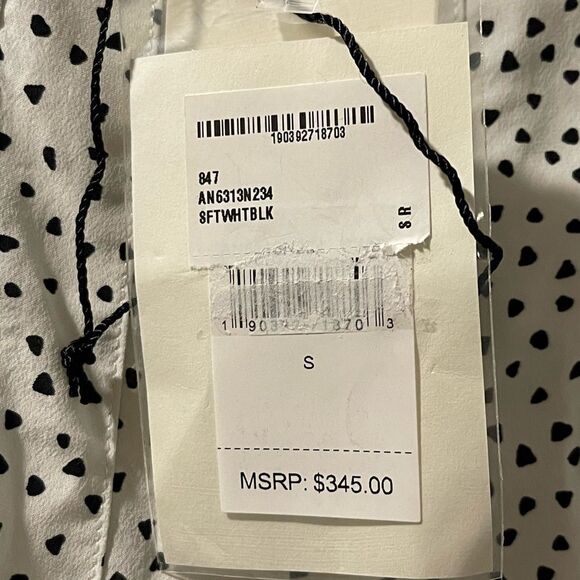 NWT Seven For All Mankind Pleated skirt White with black spot small retail $345 - Picture 7 of 13